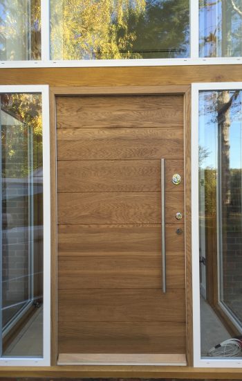Modern Big Doors Wood Veneer with Glazed Windows