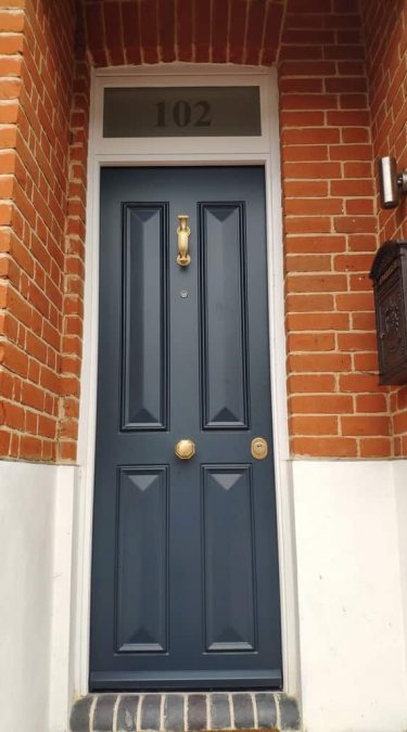 Bespoke Design Blue Security Doors Installed in Chingford