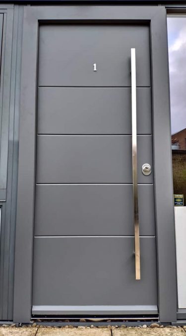 Modern Security Doors In Grey Colour Knights Mark
