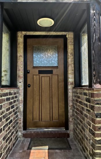 Golden Oak Okoume Finish Security Doors 1930s Style