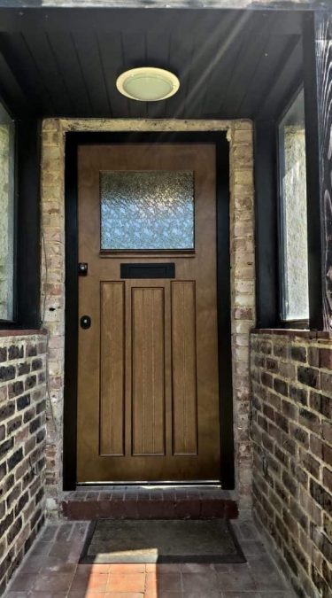 Golden Oak Okoume Finish Security Doors 1930s Style