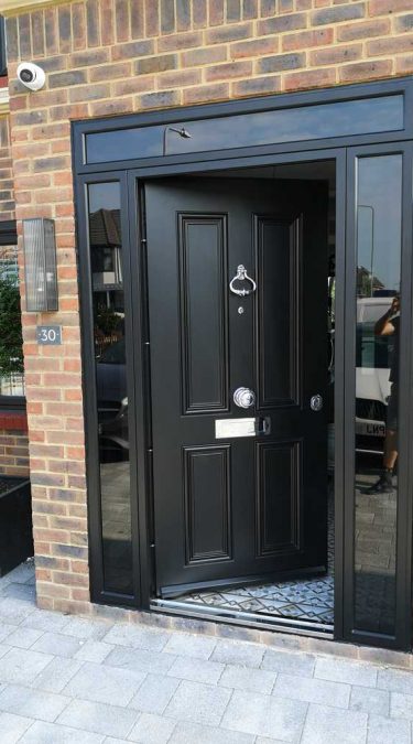 Traditional 4 Panel Design Security Doors in Black London