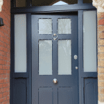 Replicated Traditional Security Doors in Dark Blue