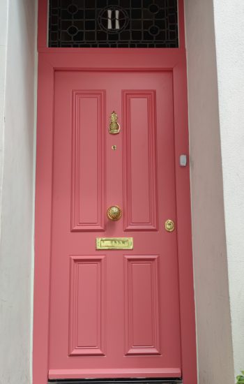 Security Doors In Pink Colour with Pineapple Knocker