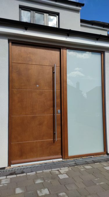 Veneer Finish Modern Large Security Doors