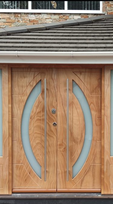 Stain Veneer Finish Double Security Door in Birmingham
