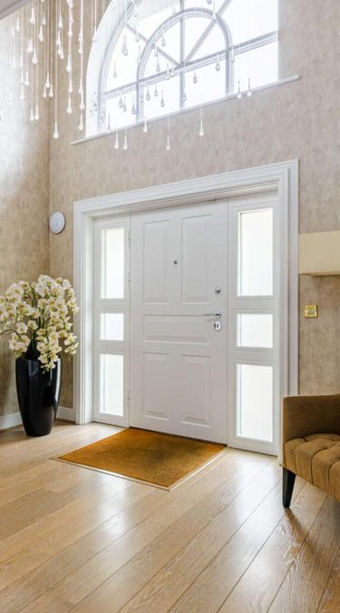 5 Panel Traditional Security Door With Divided Glazing Units In White