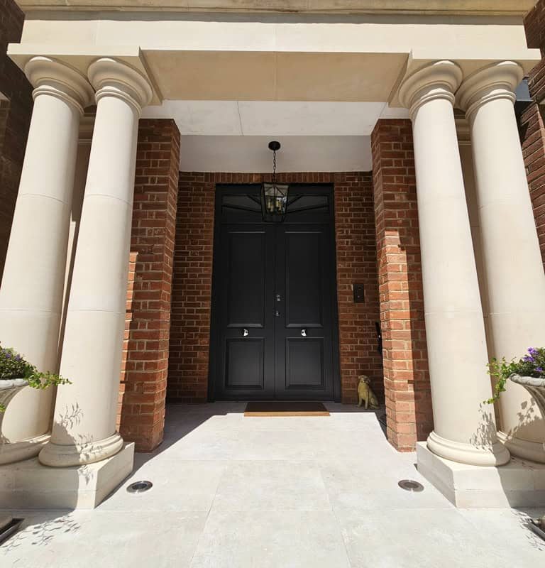Double Security Doors with Sunburst Top light Double Security Doors with Sunburst Top light