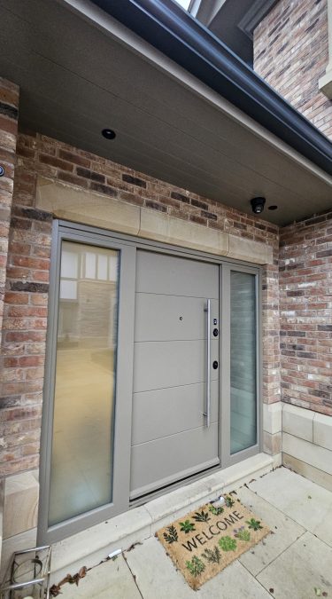 Modern Design Security Doors in RAL Designer Colour with Smart X1R Lock and D Line Fingerprint Reader