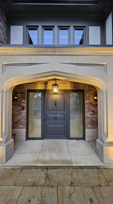 Security Door in Grey Colour With Bronze Ironmongeries