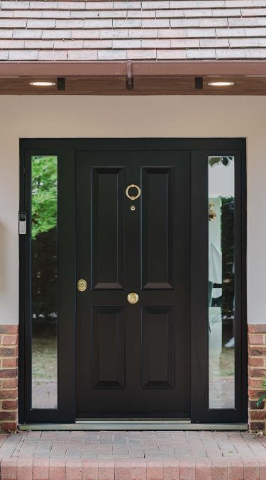Traditional Security Doors in Black installed in Hertford